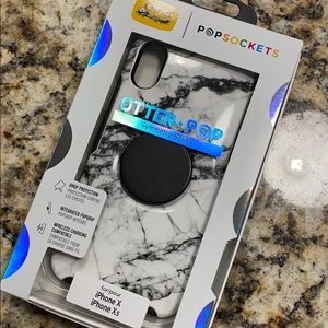 Otter box pop socket iPhone X XS case white marble